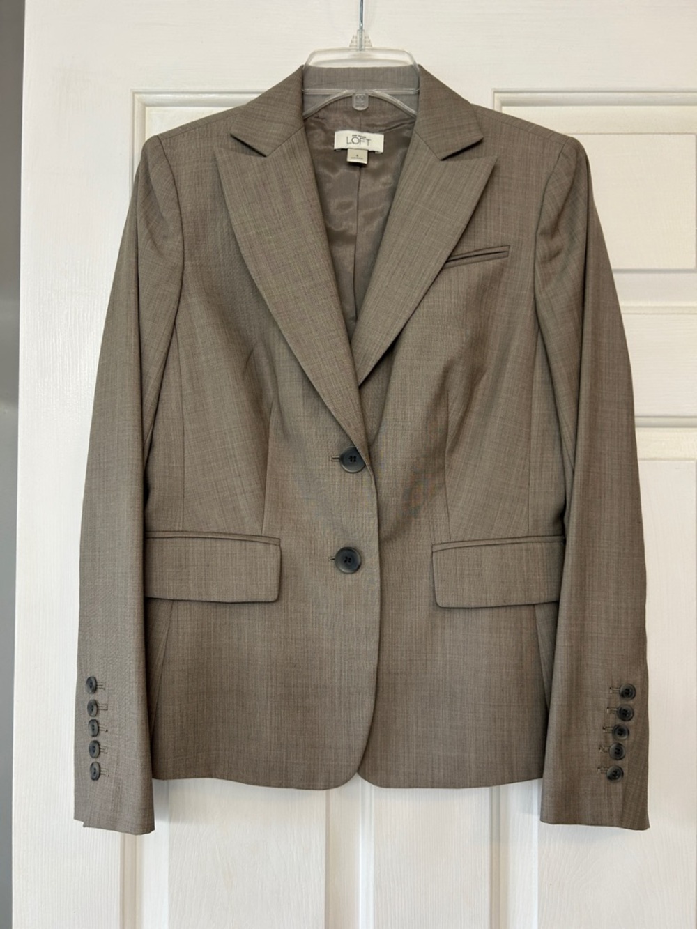 LOFT Women's Taupe Two-Button Tailored Blazer